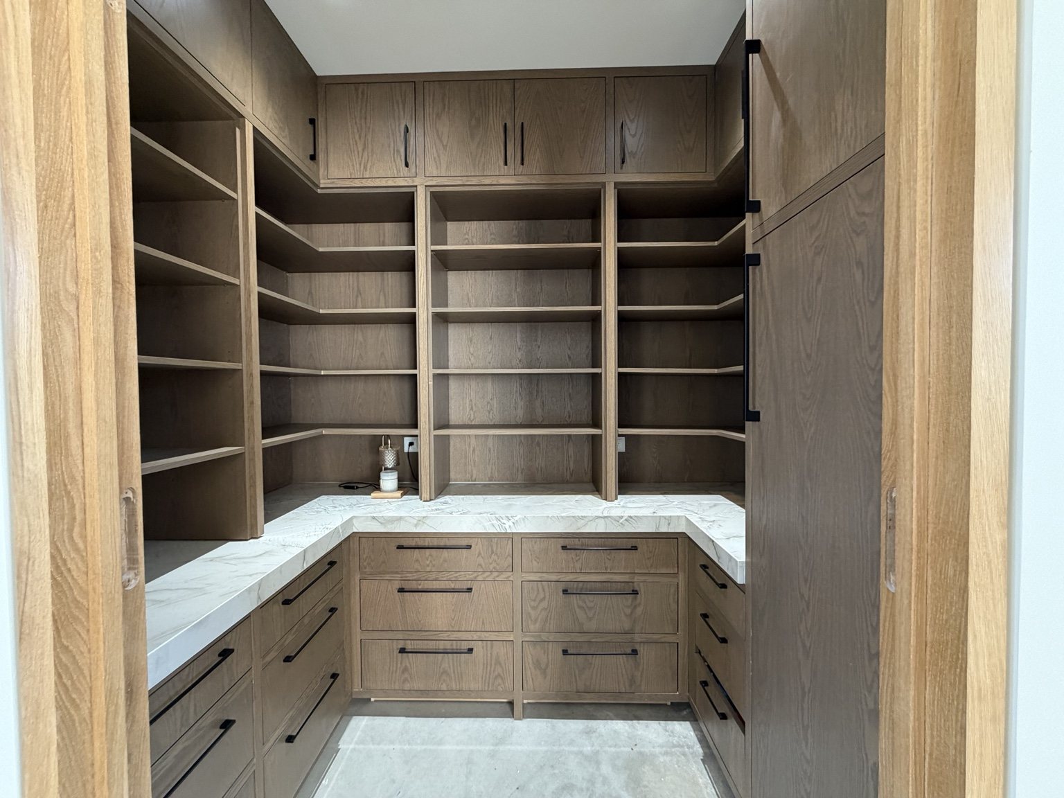 Custom wood cabinetry and storage
